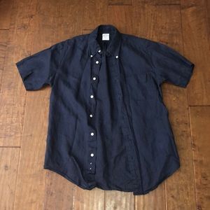 Navy button down
